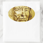 Indiase hoofdpotlood schets ovale sticker (Tas)