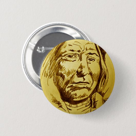 Indiase hoofdpotlood schets ronde button 5,7 cm (Voorkant /achterkant)