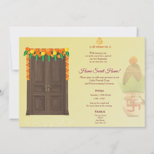 Indiase huisopwarming | Grihapravesh pooja Kaart (Voorkant)
