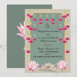 Indiase Huwelijks Mehendi Ceremonie Uitnodiging