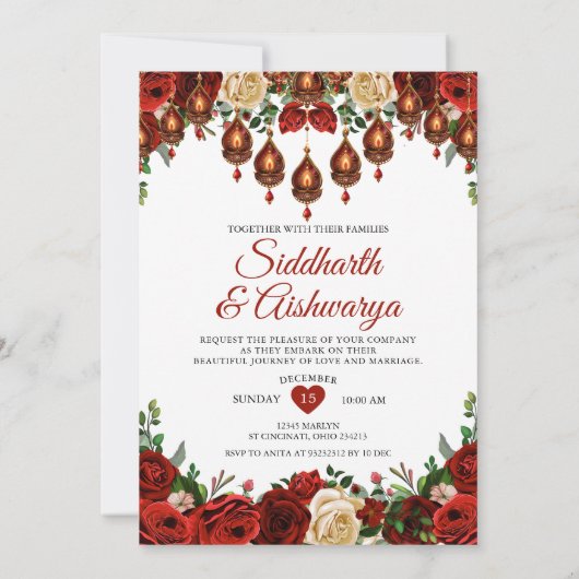 Indiase huwelijksceremonie Roka Hindu Bollywood Kaart (Achterkant)