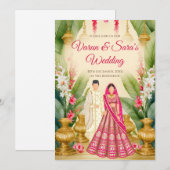 Indiase huwelijksuitnodiging & Indiase trouwkaart Kaart (Voorkant / Achterkant)