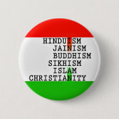 Indiase identiteitsreligies ronde button 5,7 cm (Voorkant)