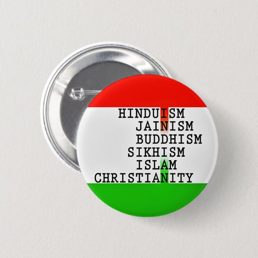 Indiase identiteitsreligies ronde button 5,7 cm (Voorkant /achterkant)
