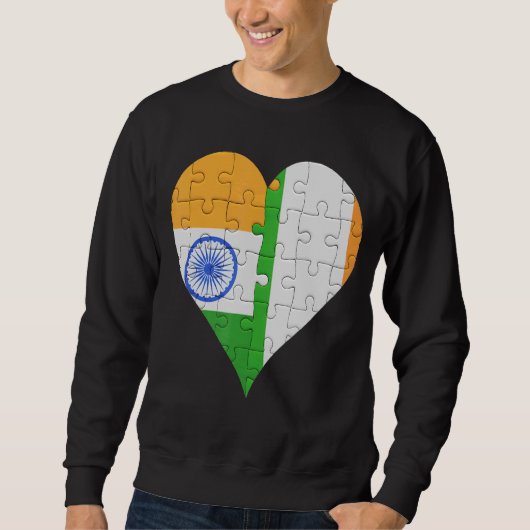 Indiase Ierse vlag hart Trui (Voorkant)