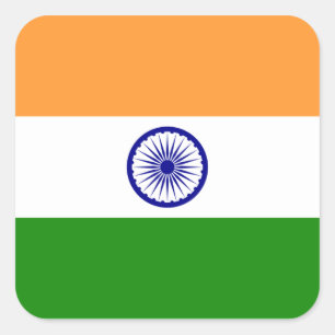 Indiase/Indiase vlag Vierkante Sticker