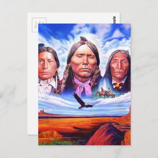 indiase inheemse amerikaanse chefs briefkaart (Voorkant / Achterkant)