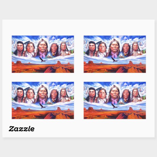 indiase inheemse amerikaanse chefs rechthoekige sticker (Vel)