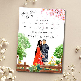 Indiase kalender opslaan van de datum sjabloon kaart