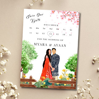 Indiase kalender opslaan van de datum sjabloon kaart
