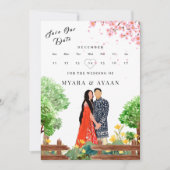 Indiase kalender opslaan van de datum sjabloon kaart (Voorkant)