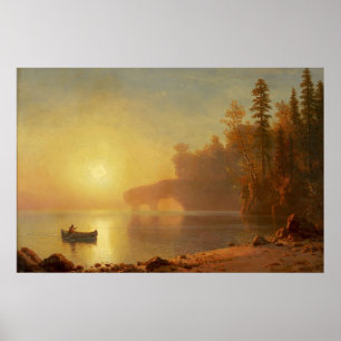Indiase kano door Albert Bierstadt Poster
