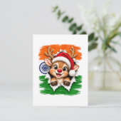 Indiase Kerst Rendier Bedankkaart (Staand voorkant)