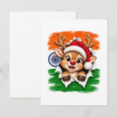 Indiase Kerst Rendier Bedankkaart (Voorkant / Achterkant)