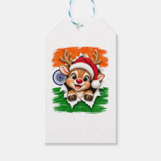 Indiase Kerst Rendier Cadeaulabel