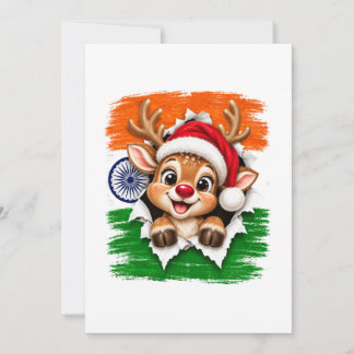 Indiase Kerst Rendier Notitiekaartje