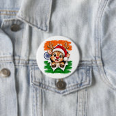 Indiase Kerst Rendier Ronde Button 7,6 Cm (In situ)