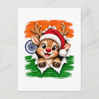 Indiase Kerst Rendier Uitnodiging Briefkaart