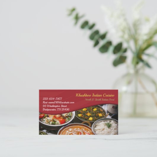Indiase keuken Visitekaartje (Staand voorkant)