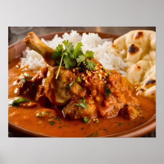 Indiase kip Tikka Masala Curry Meal Poster (Voorkant)