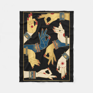 Indiase klassieke dans-mudra's Bharatanatyam spiri Fleece Deken