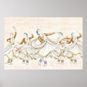 Indiase Klassieke Dans Podium Kunst – Kathak Poster