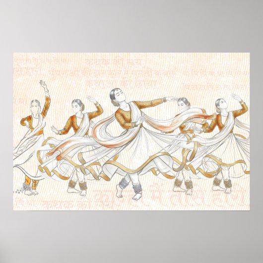 Indiase Klassieke Dans Podium Kunst – Kathak Poster (Voorkant)