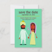 Indiase Koppel Save the Date Aankondiging (Voorkant)