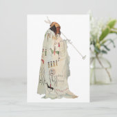 Indiase krijger met pijp Portret door Karl Bodmer (Staand voorkant)