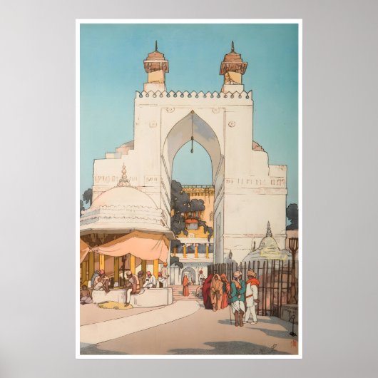 Indiase Kunst India Reisposter Stad Straatprint A Poster (Voorkant)