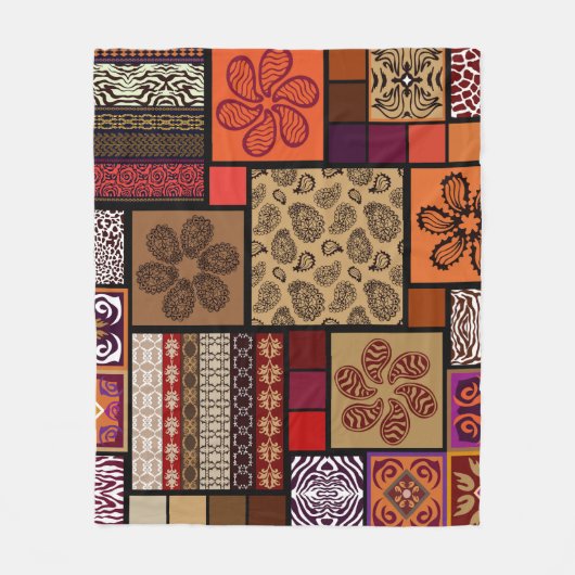 Indiase kunst, mega naadloze creatieve set. fleece deken (Voorkant)