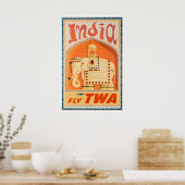 Indiase Kunst TWA Reisposter Indiase Print (Keuken)