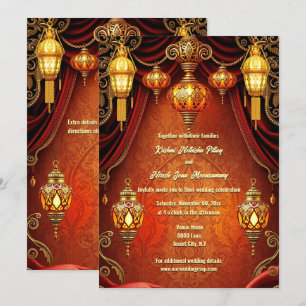 Indiase lantaarns luxe sinaasappel goud decoratief kaart