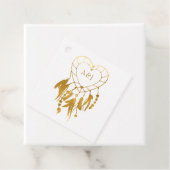 Indiase legende Tribal Boho Bruiloft Monogram Bedankjes Labels (In situ)