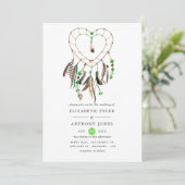 Indiase legende Tribale Boho Bruiloft Kaart (Staand voorkant)