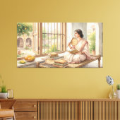 Indiase levensstijl esthetiek canvas afdruk (Insitu (Woonkamer))