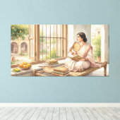 Indiase levensstijl esthetiek canvas afdruk (Insitu (Houten vloer))