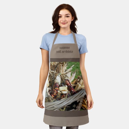 Indiase maïs rieten mand land gepersonaliseerd schort (Gedragen)