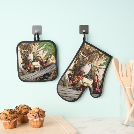 Indiase maïs rieten mand land ovenwant & pannenlap set (Insitu(Ophanging))