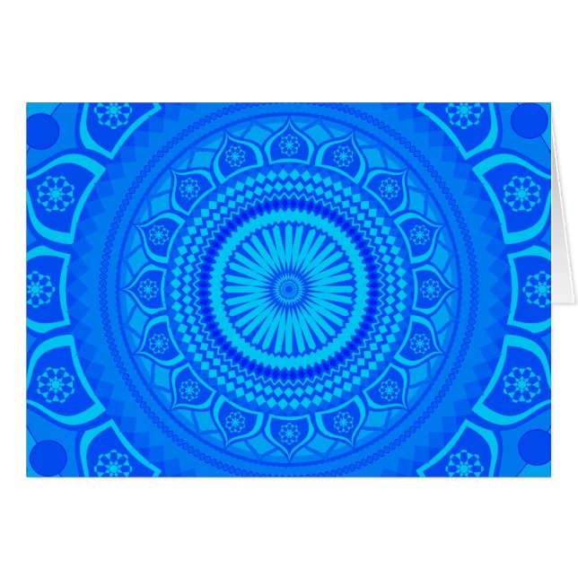 Indiase mandala Blauw (Voorkant Horizontaal)