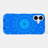 Indiase mandala Blauw iPhone 16 Hoesje (Achterkant horizontaal)