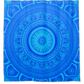 Indiase mandala blauwe douchegordijn (Voorkant)