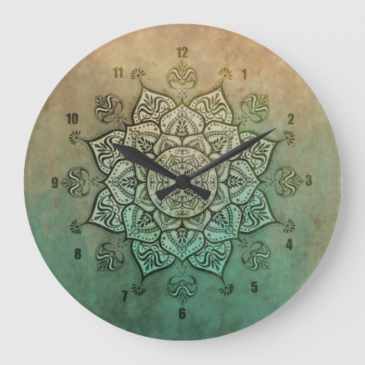  Indiase Mandala Bohemian Wall klok (Voorkant)