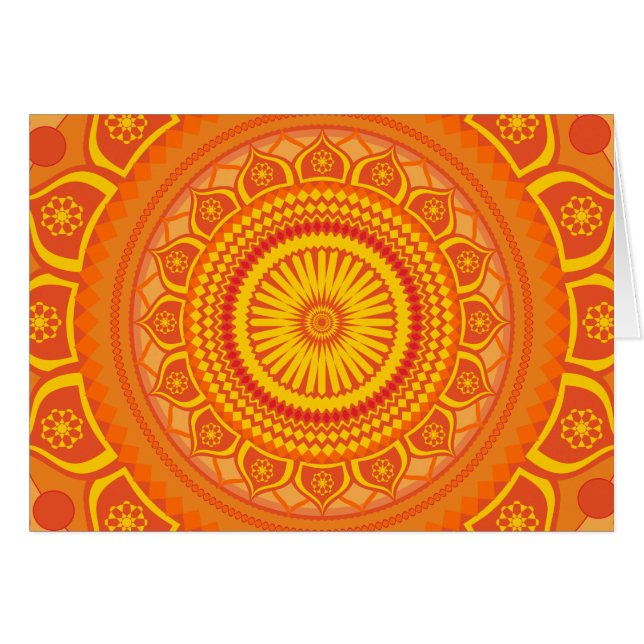 Indiase mandala Oranje (Voorkant Horizontaal)