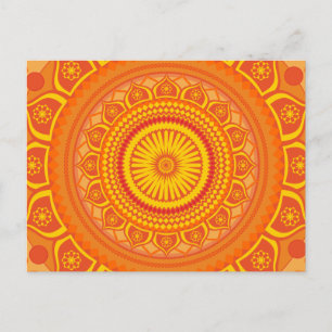Indiase mandala Oranje Briefkaart