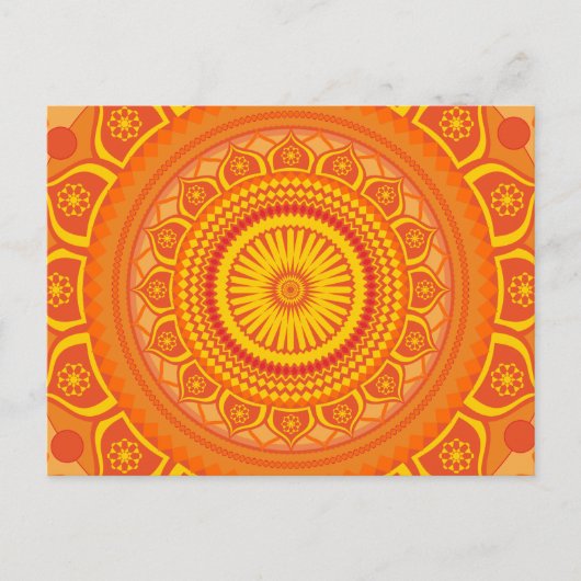 Indiase mandala Oranje Briefkaart (Voorkant)