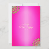 Indiase Mandala Roze Gouden Bruiloft Feest Kaart (Achterkant)