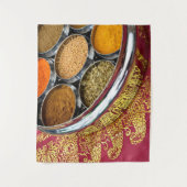 Indiase Masala Dabba Spice Tin Restaurant Wall Art Wandkleed (Voorkant)