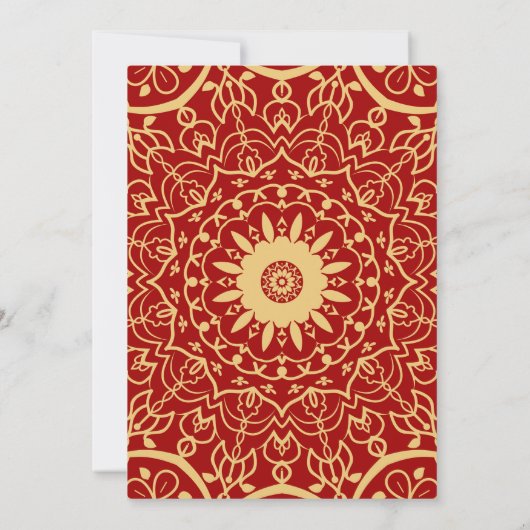 Indiase Mehendi bruiloft Kaart (Achterkant)