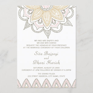Indiase Mehndi Hindu Elegant Verfijnde Huwelijk Kaart